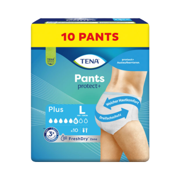 721792 TENA Pants protect plus Groesse M Hueftumfang 80 bis 100 cm, schwere Blasenschwaeche, 10 Stk